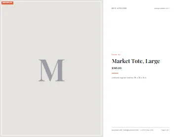 Sample handbag lookbook in the Lookbook layout