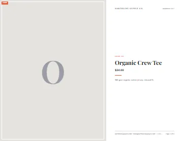 Sample apparel lookbook in the Lookbook layout